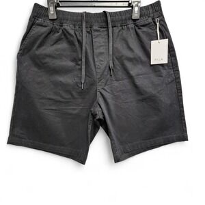 Five Four Los Angeles Newport Shorts Mens Large Classic Fit Black Drawstring NEW